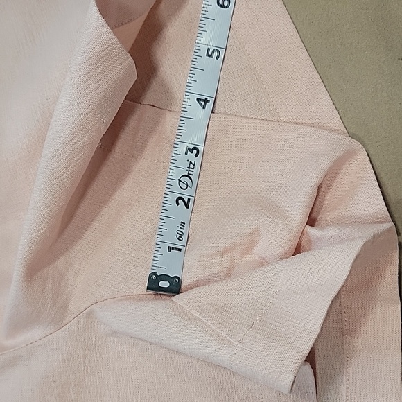 Express Size M Peachy Pink High Rise Linen Blend Paper Bag Shorts, NEW w/Tag - Picture 6 of 9